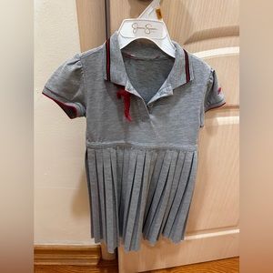 Grey collar little girls dress